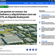 Las pymes no crecen: las fusiones y adquisiciones caen un 17% en Espaa hasta junio